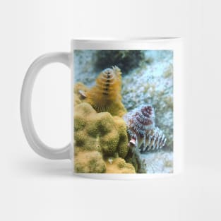 Pair of Colorful Christmas Tree Worms Mug